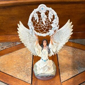 The Bradford Exchange Angel with Dreamcatcher in Cream and Blue